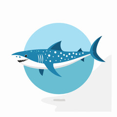 Obraz premium Whale Shark illustrated through prismatic light patterns and faceted symmetry in abstract style.