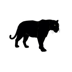 Obraz premium A Majestic Black Panther Silhouette Captured in a Strikingly Simple Design Style