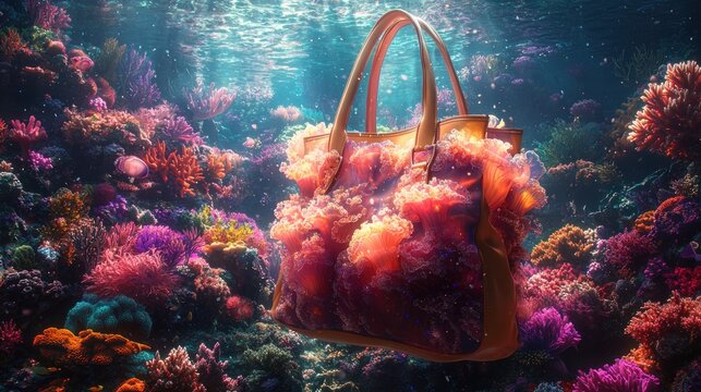 Submerged Elegance: A Handbag's Coral Reef Transformation