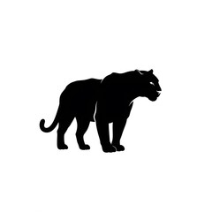 Fototapeta premium Stylized Illustration of a Majestic Panther Silhouette Against a Minimalist Background