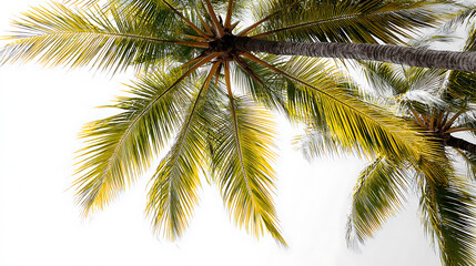 Naklejka premium Palm Tree Against White Sky – Miami Style
