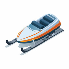 Naklejka premium bobsleigh technical isometric vector drawing with defined edges and modern simplicity.