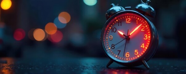 A sleek, modern clock with a bright, clear display, emphasizing punctuality and the importance of being on time for safety , reliability, punctuality