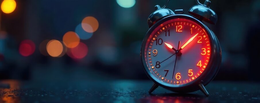 A sleek, modern clock with a bright, clear display, emphasizing punctuality and the importance of being on time for safety , reliability, punctuality