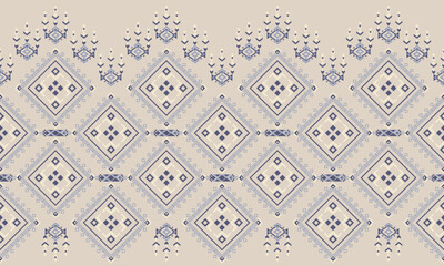 Theme pastel blue , Geometric ethnic seamless pattern  design for carpet,curtain,clothing,fabric,wrapping paper,tiles,textiles,batik,texture and wallpaper.Vector background.
