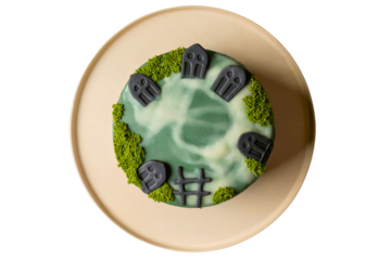 Zombie Swamp Cake PNG with Toxic Green Icing