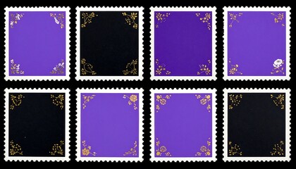 Set of decorative postage stamps