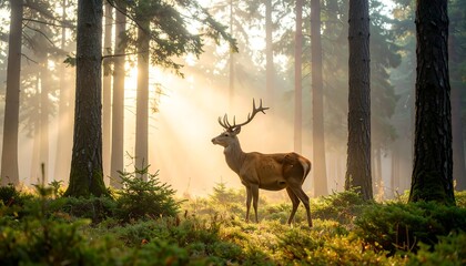 Deer in forest wildlife photography animal nature scenic woodland view