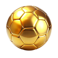 golden soccer ball isolated on transparent background