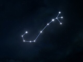 Scorpio constellation in the sky. Star cluster isolated. Astrological image of horoscope symbol.