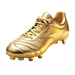 gold football boot isolated on transparent background