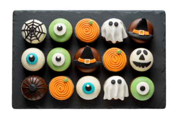 Halloween Mini Donut Set PNG - Ghost and Pumpkin Faces