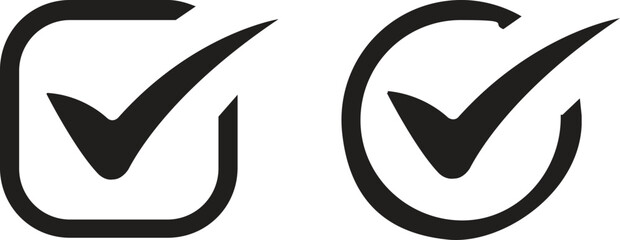 Check tick mark icon set.tick sign accept select confirm correct agree animated. successful symbol, tick mark.Check marks indicate approval. X marks indicate rejection. Simple symbols for yes and no.