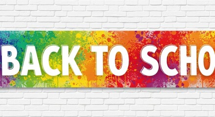 Fototapeta premium Back to School Colorful Splatter Banner Celebration