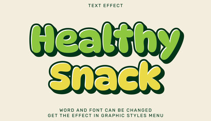 Playful 3d typography of healthy snack with modern and fun style
