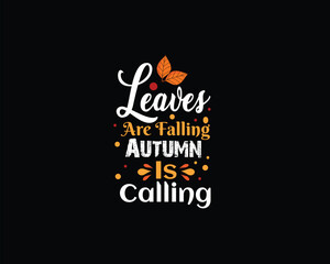 Hand-drawn autumn leaves collection and Autumn vector T-shirt design
