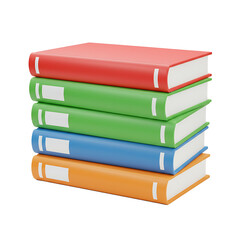 Stack of Colorful Hardcover Books Isolated on White Background &ndash; Education and Knowledge Concept