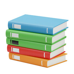 Stack of Colorful Hardcover Books Isolated on White Background &ndash; Education and Knowledge Concept