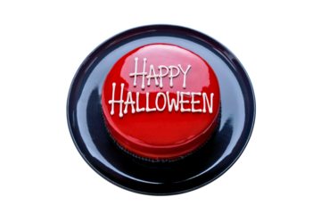 Red Happy Halloween Button Cake PNG - Icon Style Dessert