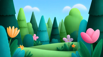 Flowers blooming and life awakening in a spring forest