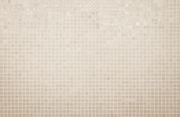 Cream light ceramic wall and floor tiles mosaic background in bathroom and kitchen. Design pattern geometric with grid wallpaper texture decoration pool. Simple seamless abstract surface clean.