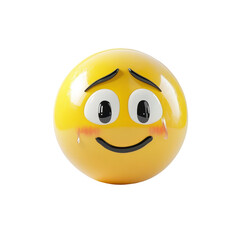 Fototapeta premium A round, yellow emoticon with a sad expression and teardrops.