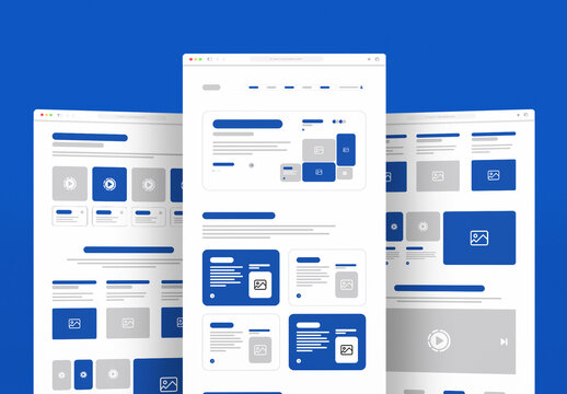 Minimal Wireframe Template Layout For Website UI