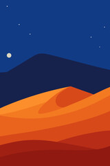 Starry Night Over Desert Landscape