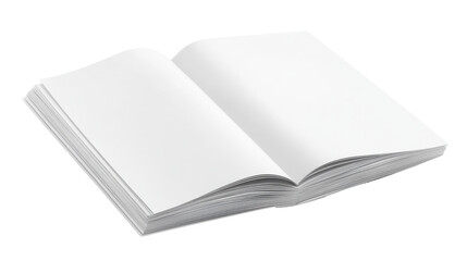 Open book with blank pages.
