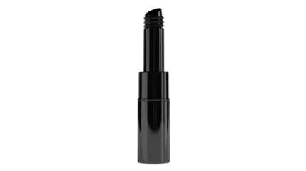 Close-up of a black lipstick tube.