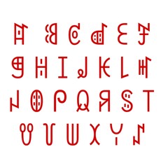 alphabets write on white background 