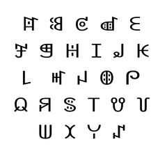 black and white alphabet