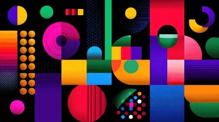 Abstract geometric shapes in vibrant colors