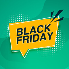 Black Friday Sale Banner – Bold Discount Background with Speech Bubble
