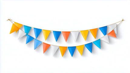 Obraz premium birthday decoration ribbon on white background