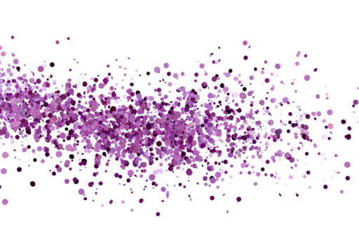 Dynamic purple dot wave on transparent background, PNG
