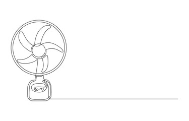 Obraz premium Single continuous line drawing of a table fan, Continuous Line Drawing of an Electric Fan, Line Art Fan Illustration 