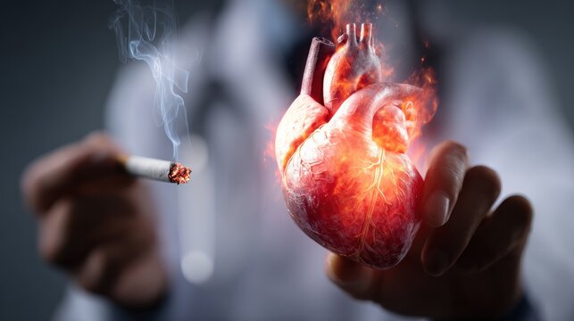 Smoking harming heart