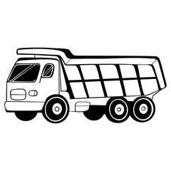 Mobil Car Cartoon Outline Illustration Cute