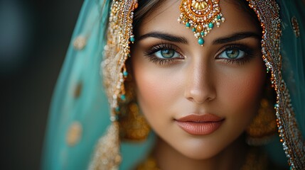 Captivating Portrait of a Woman in Traditional Indian Attire
