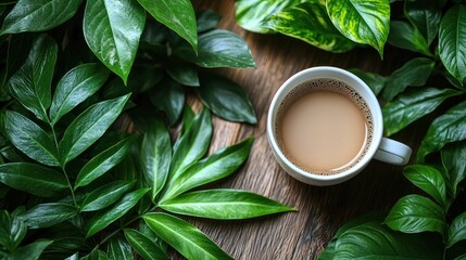 Aromatic Coffee Break Amidst Lush Greenery