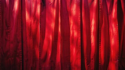 A close-up view of a vibrant red curtain in a room - Powered by Adobe