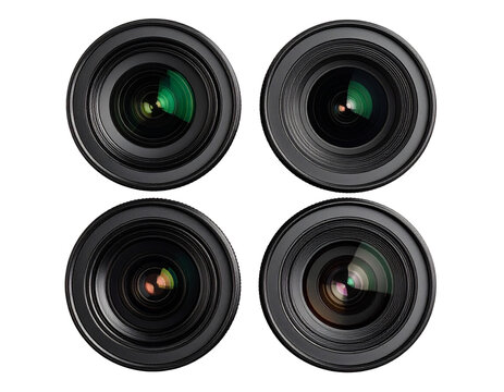 Camera lens photography optics equipment zoom lenses on transparent background