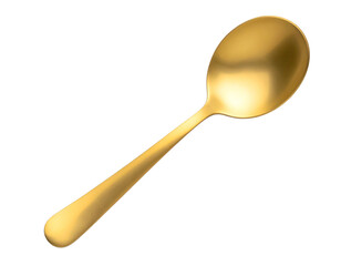 Gold spoon utensil kitchenware tableware cutlery eat on transparent background