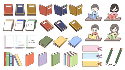 子供の読書イラスト