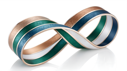 Elegant Metallic Infinity Loop with Textured Bands