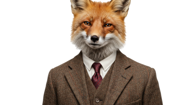 Fox in a Formal Tweed Suit.