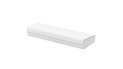 Fototapeta premium White rectangular box angled on a black background.