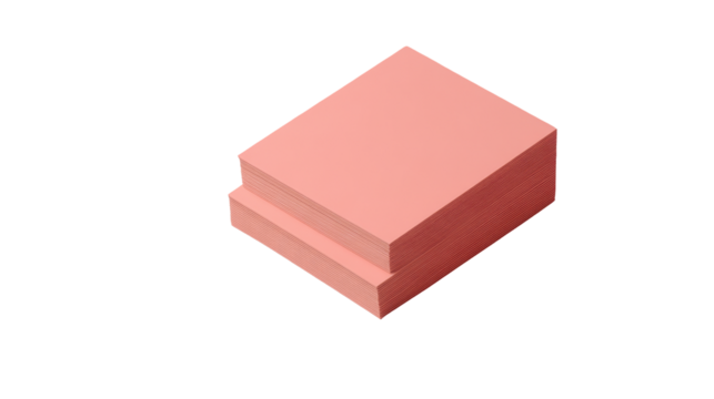 Stacked sheets of light pink paper.