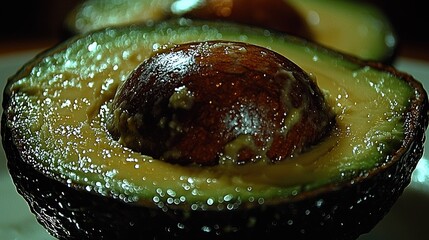 Macro Photography of an Avocado's Inner Beauty: A Culinary Delight